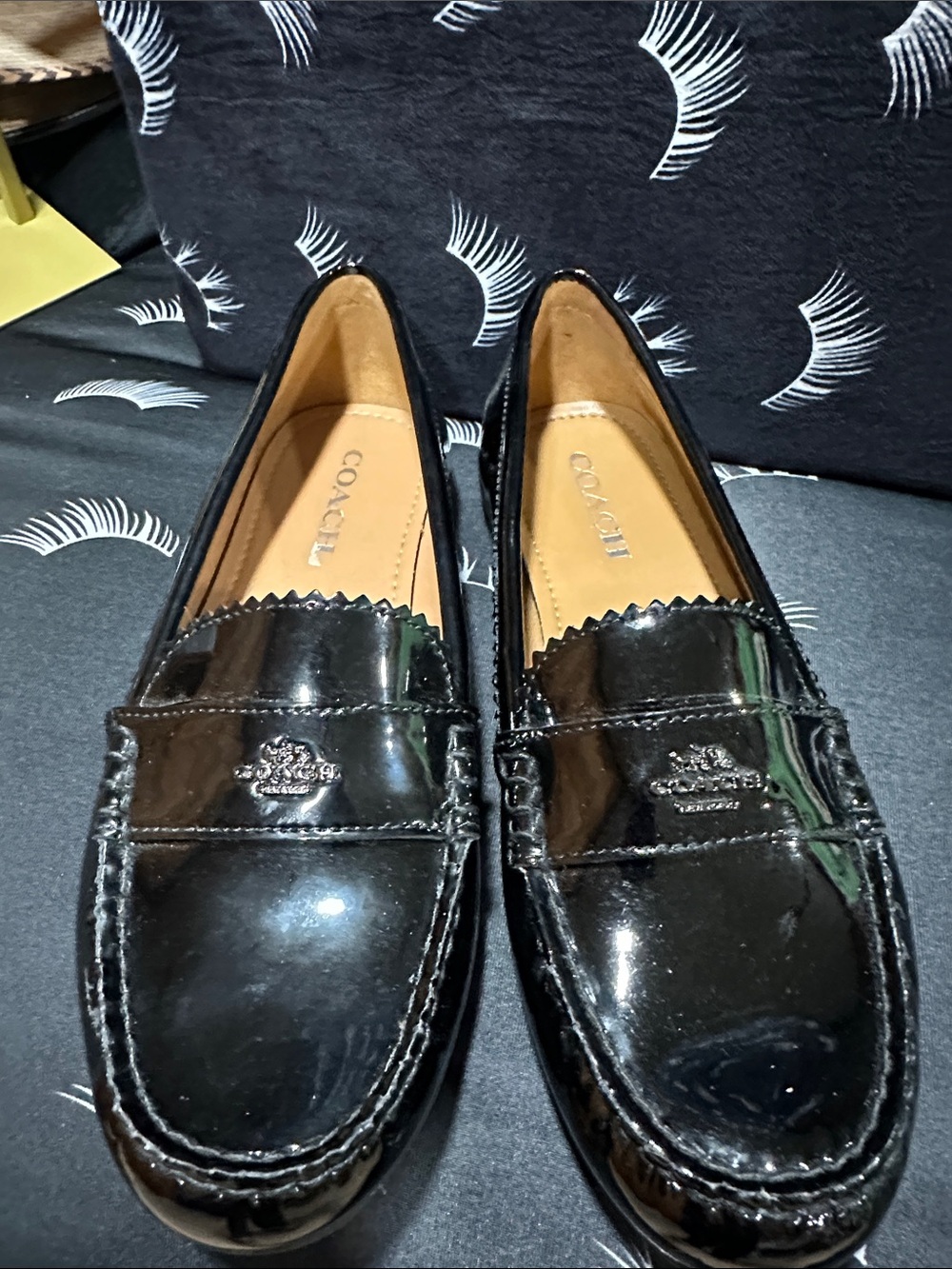 Coach loafers Odette black patent leather flats size 8.5 US women’s